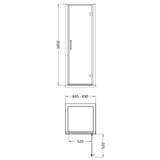 Hudson Reed Pacific Hinged Shower Door Chrome, 6mm Glass AQHD70 LD