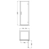 Hudson Reed Pacific Hinged Shower Door Chrome, 6mm Glass AQHD76 LD