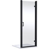 Nuie Lucie Hinged Shower Door Matt Black, 8mm Glass AQHD80NBP-E8