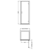 Nuie Lucie Hinged Shower Door Matt Black, 8mm Glass AQHD80NBP-E8 LD