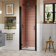 Nuie Lucie Hinged Shower Door Matt Black, 8mm Glass AQHD80NBP-E8 LS
