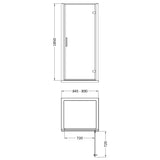 Hudson Reed Pacific Hinged Shower Door Chrome, 6mm Glass AQHD90 LD
