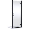Nuie Lucie Hinged Shower Door Matt Black, 8mm Glass AQHD90NBP-E8