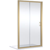 Nuie Lucie Sliding Shower Door Brushed Brass, 8mm Glass AQSL12NBB-E8