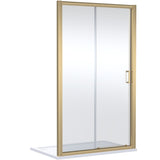 Nuie Lucie Sliding Shower Door Brushed Brass, 8mm Glass AQSL14NBB-E8