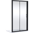 Nuie Lucie Sliding Shower Door Matt Black, 8mm Glass AQSL14NBP-E8