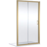 Nuie Lucie Sliding Shower Door Brushed Brass, 8mm Glass AQSL17NBB-E8