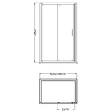 Nuie Lucie Sliding Shower Door Brushed Brass, 8mm Glass AQSL17NBB-E8 LD