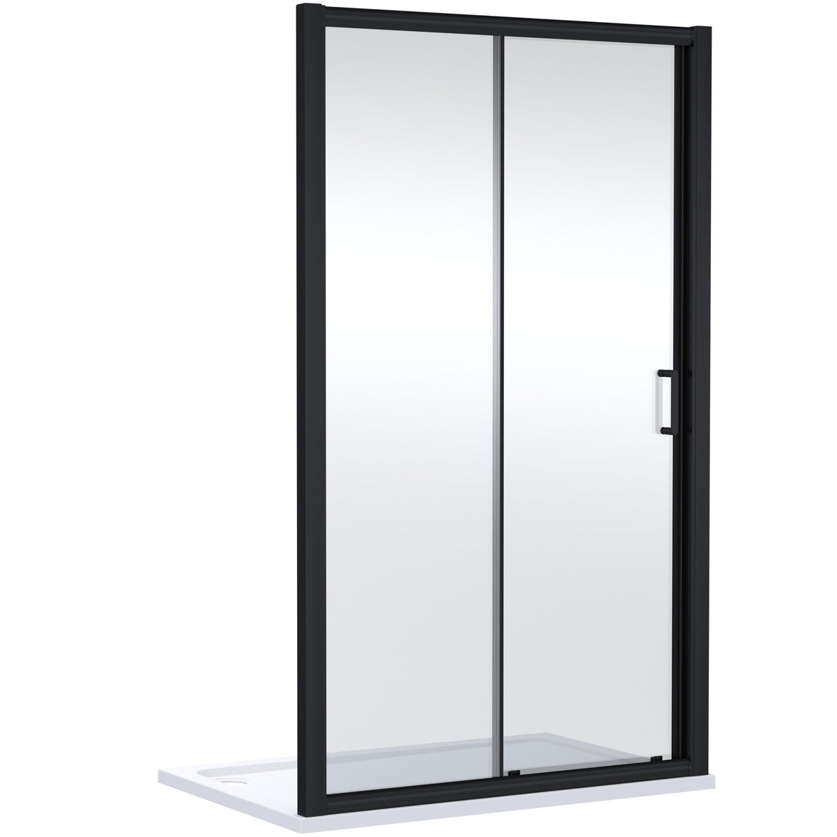Nuie Lucie Sliding Shower Door Matt Black, 8mm Glass AQSL17NBP-E8