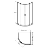 Nuie Lucie Quadrant Shower Enclosure, Matt Black, 8mm Glass AQU10NBP-E8 LD