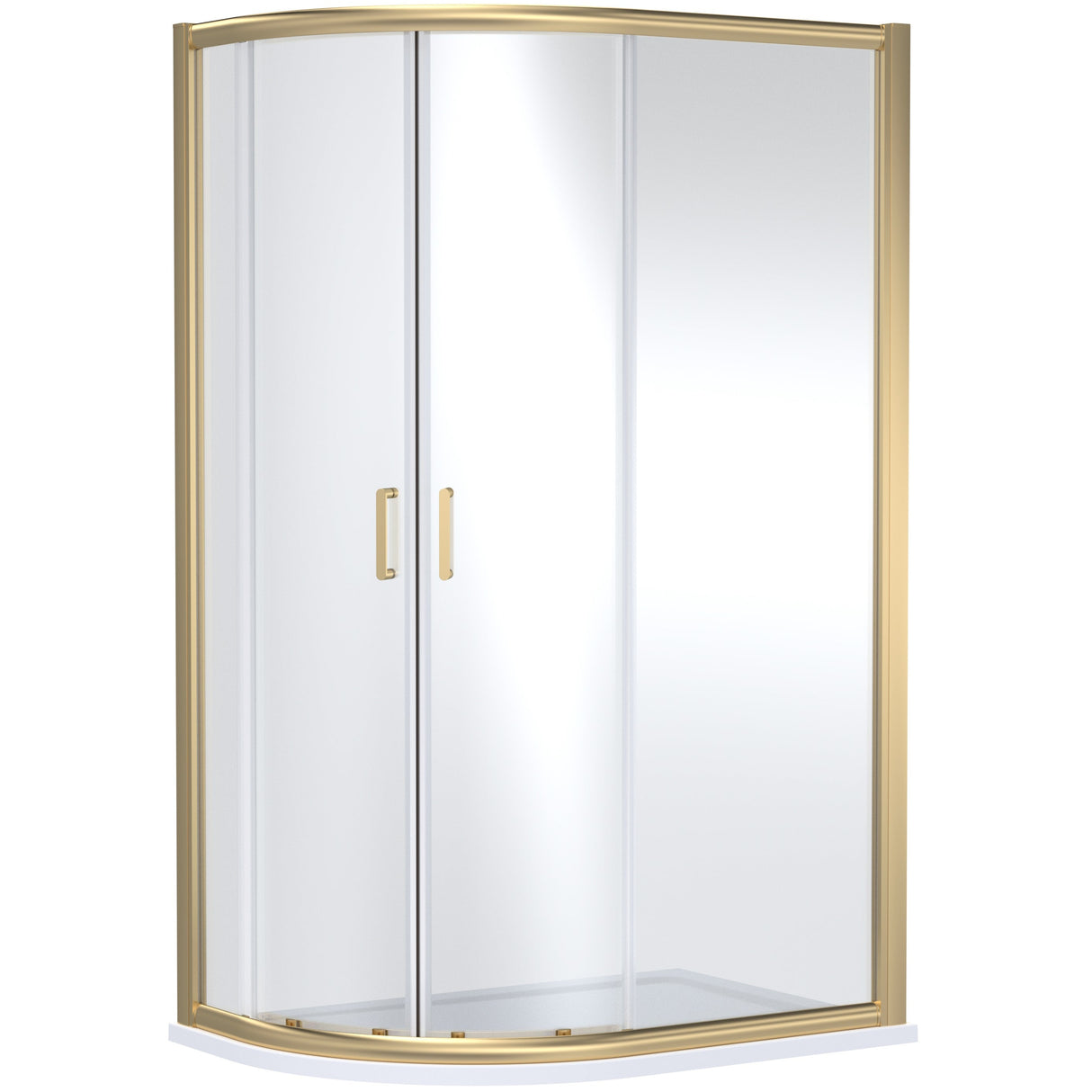 Nuie Lucie Offset Quadrant Shower Enclosure, Brushed Brass, 8mm Glass, 1200 x 800mm AQU128NBB-E8