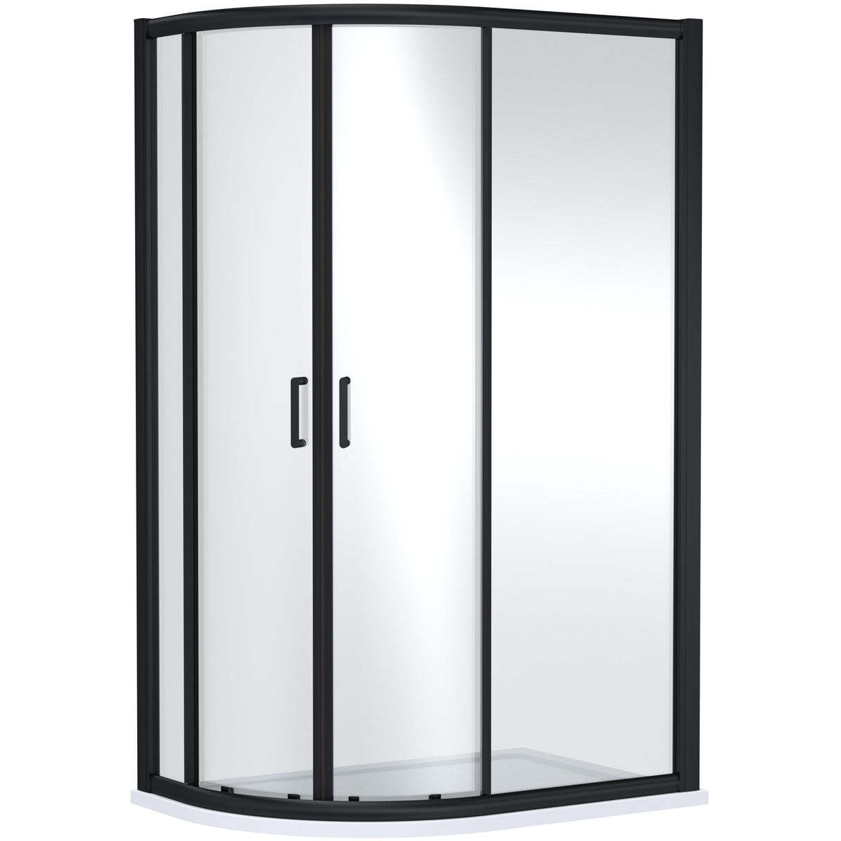 Nuie Lucie Offset Quadrant Shower Enclosure, Matt Black, 8mm Glass, 1200 x 800mm AQU128NBP-E8