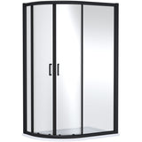 Nuie Lucie Offset Quadrant Shower Enclosure, Matt Black, 8mm Glass, 1200 x 800mm AQU128NBP-E8