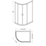 Nuie Lucie Offset Quadrant Shower Enclosure, Matt Black, 8mm Glass, 1200 x 800mm AQU128NBP-E8 LD