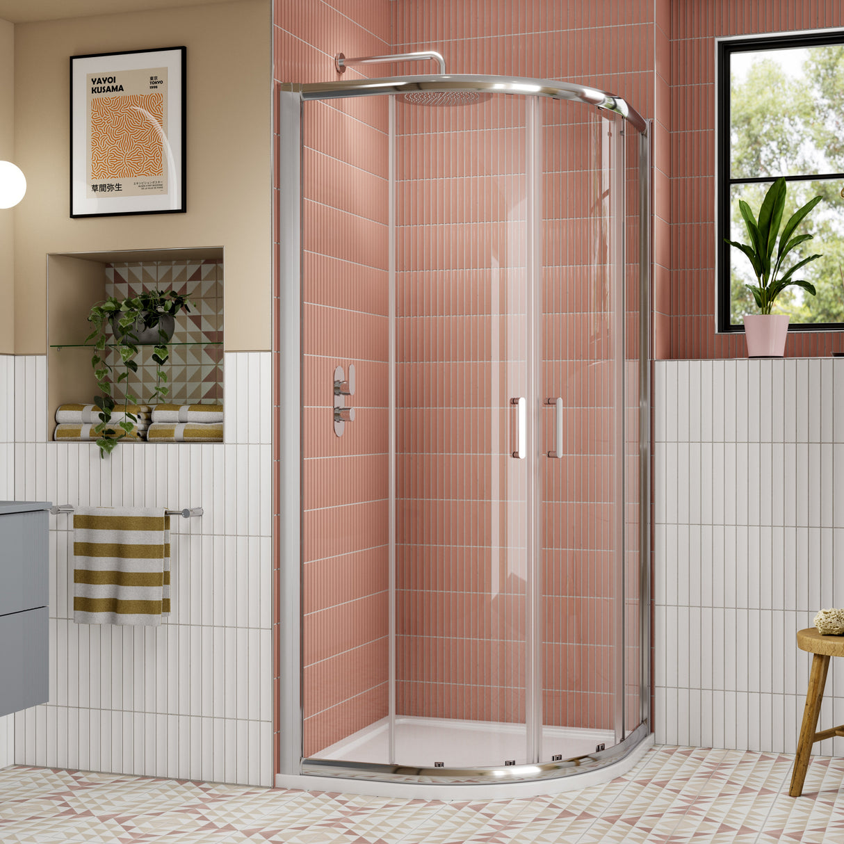 Nuie Lucie Quadrant Shower Enclosure, Chrome, 8mm Glass AQU9N-E8 LS1