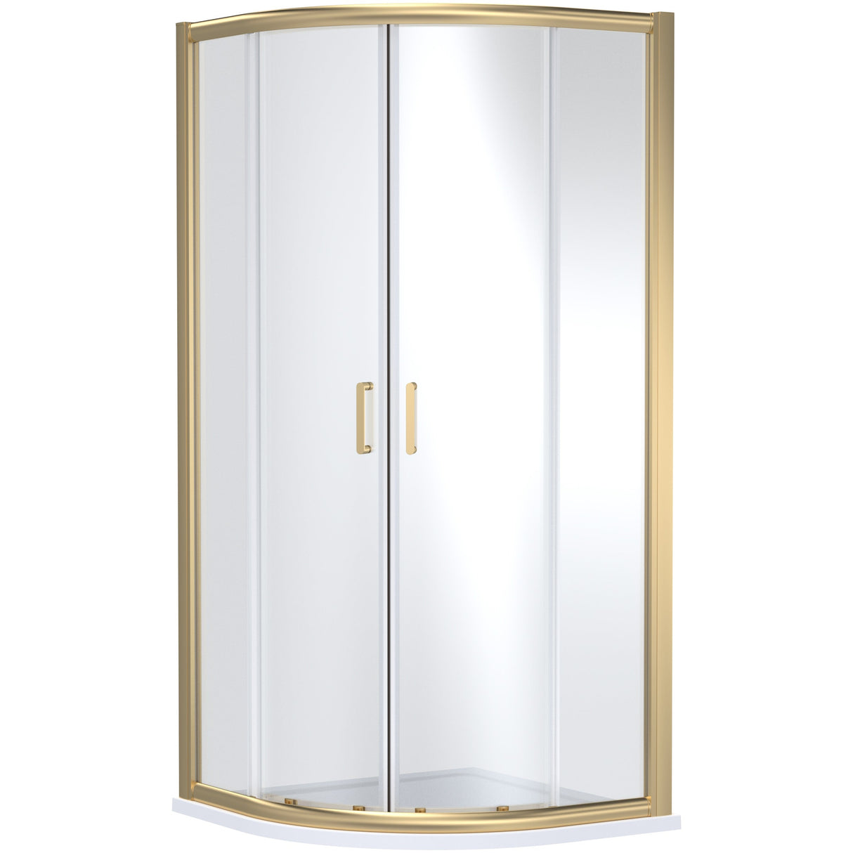 Nuie Lucie Quadrant Shower Enclosure, Brushed Brass, 8mm Glass AQU9NBB-E8