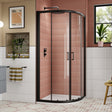 Nuie Lucie Quadrant Shower Enclosure, Matt Black, 8mm Glass AQU9NBP-E8 LS1