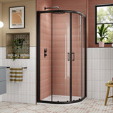 Nuie Lucie Quadrant Shower Enclosure, Matt Black, 8mm Glass AQU9NBP-E8 LS1