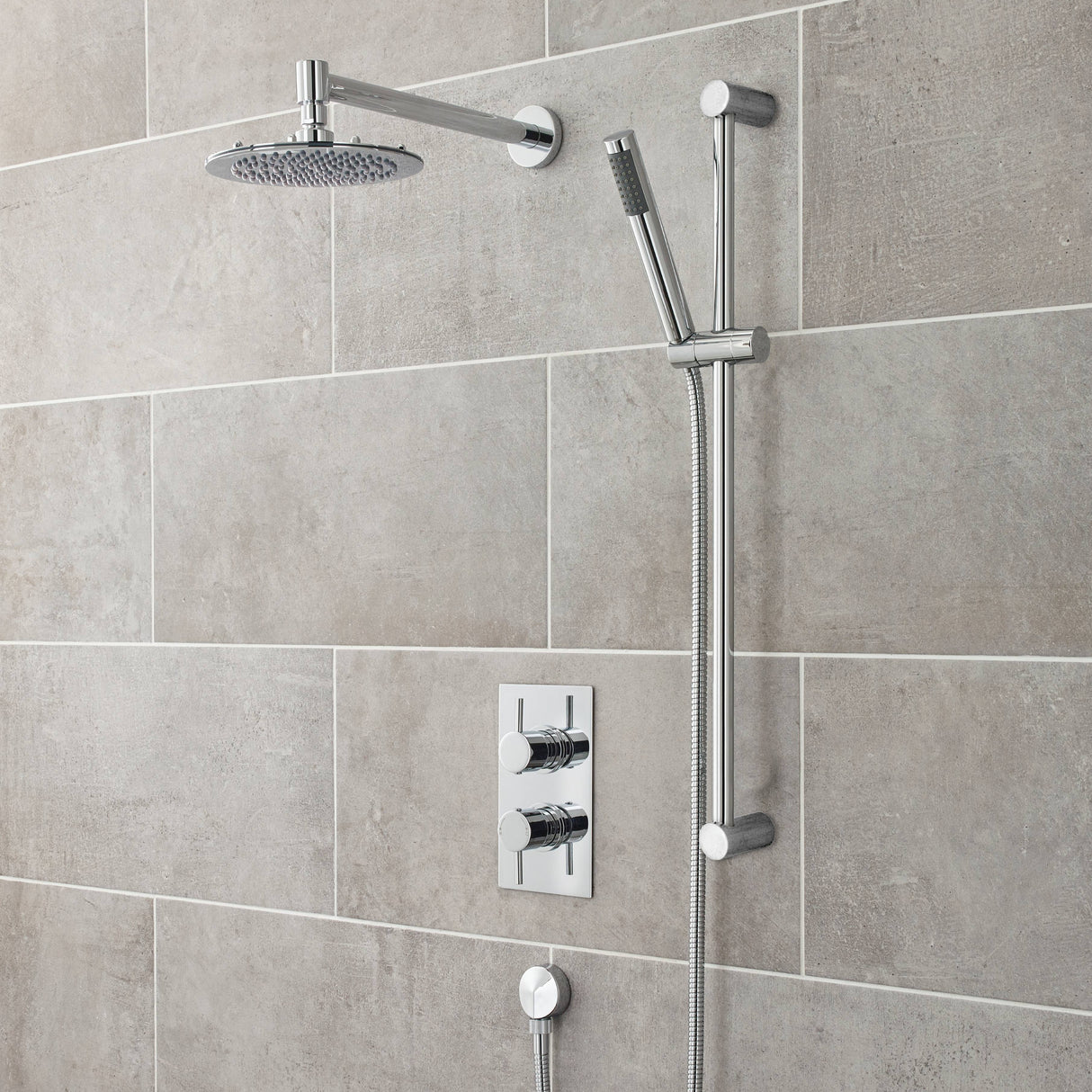 Nuie Contemporary Wall Mounted Shower Arm 320mm Chrome ARM03 LS