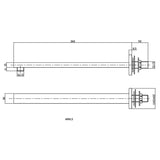 Hudson Reed Small Rectangular Wall Mounted Shower Arm 355mm Chrome ARM13 LD
