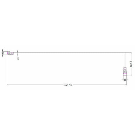Nuie Wetroom Screen Universal Stabilising Bar Chrome ARM22 LD
