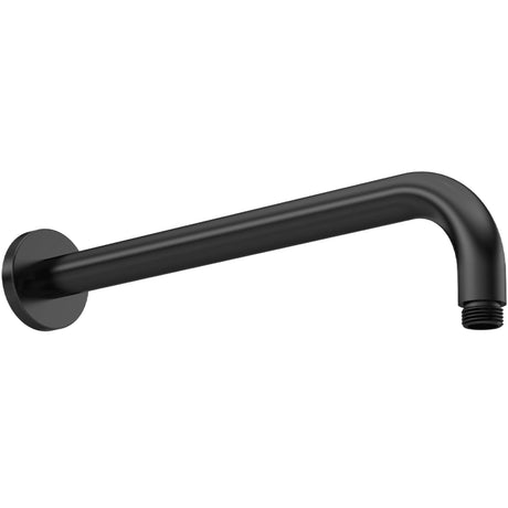 Nuie Round Wall Mounted Shower Arm 335mm Matt Black ARM401