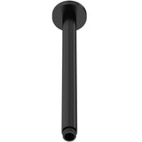 Nuie Round Ceiling Shower Arm 300mm Matt Black ARM416
