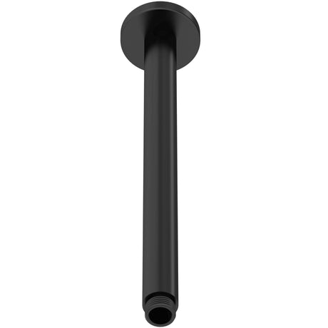 Nuie Round Ceiling Shower Arm 300mm Matt Black ARM416