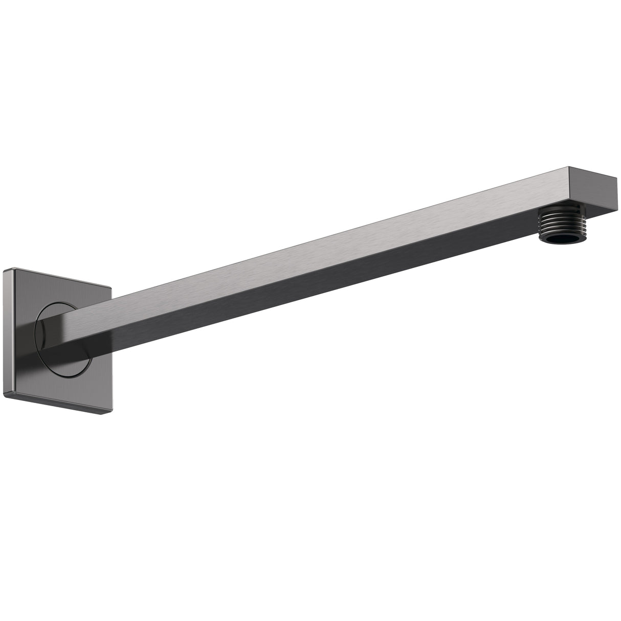 Nuie Square Wall Mounted Shower Arm 360mm Brushed Pewter ARM713