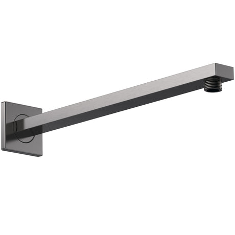 Nuie Square Wall Mounted Shower Arm 360mm Brushed Pewter ARM713