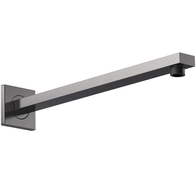 Nuie Square Wall Mounted Shower Arm 360mm Brushed Pewter ARM713
