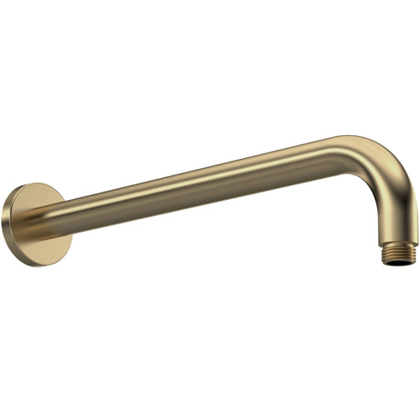 Nuie Round Wall Mounted Shower Arm 335mm Brushed Brass ARM801