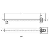 Nuie Square Wall Mounted Shower Arm 310mm Brushed Brass ARM813 LD