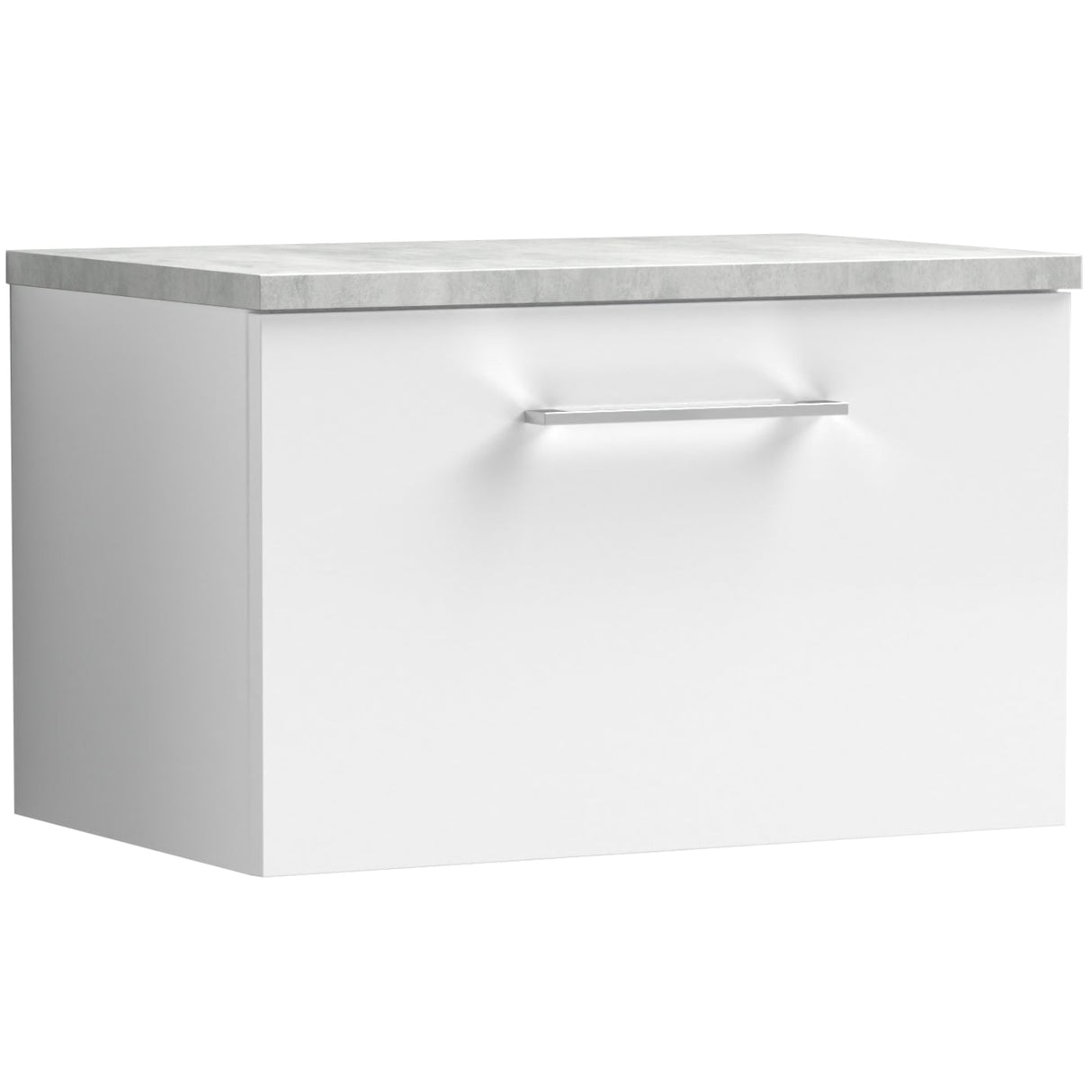 Nuie Arno 600mm Wall Hung 1 Drawer Countertop Vanity Unit Gloss White ARN122LBG