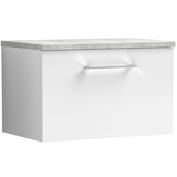 Nuie Arno 600mm Wall Hung 1 Drawer Countertop Vanity Unit Gloss White ARN122LBG