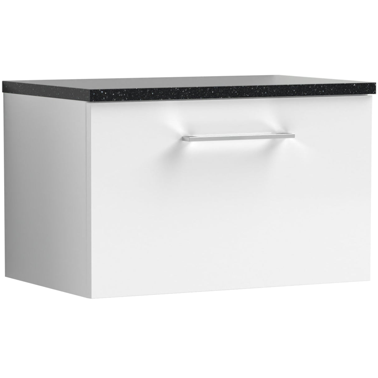 Nuie Arno 600mm Wall Hung 1 Drawer Countertop Vanity Unit Gloss White ARN122LSB