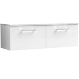 Nuie Arno 1200mm Wall Hung 2 Drawer Countertop Vanity Unit Gloss White ARN122LSW2