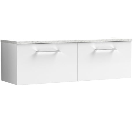 Nuie Arno 1200mm Wall Hung 2 Drawer Countertop Vanity Unit Gloss White ARN122LSW2