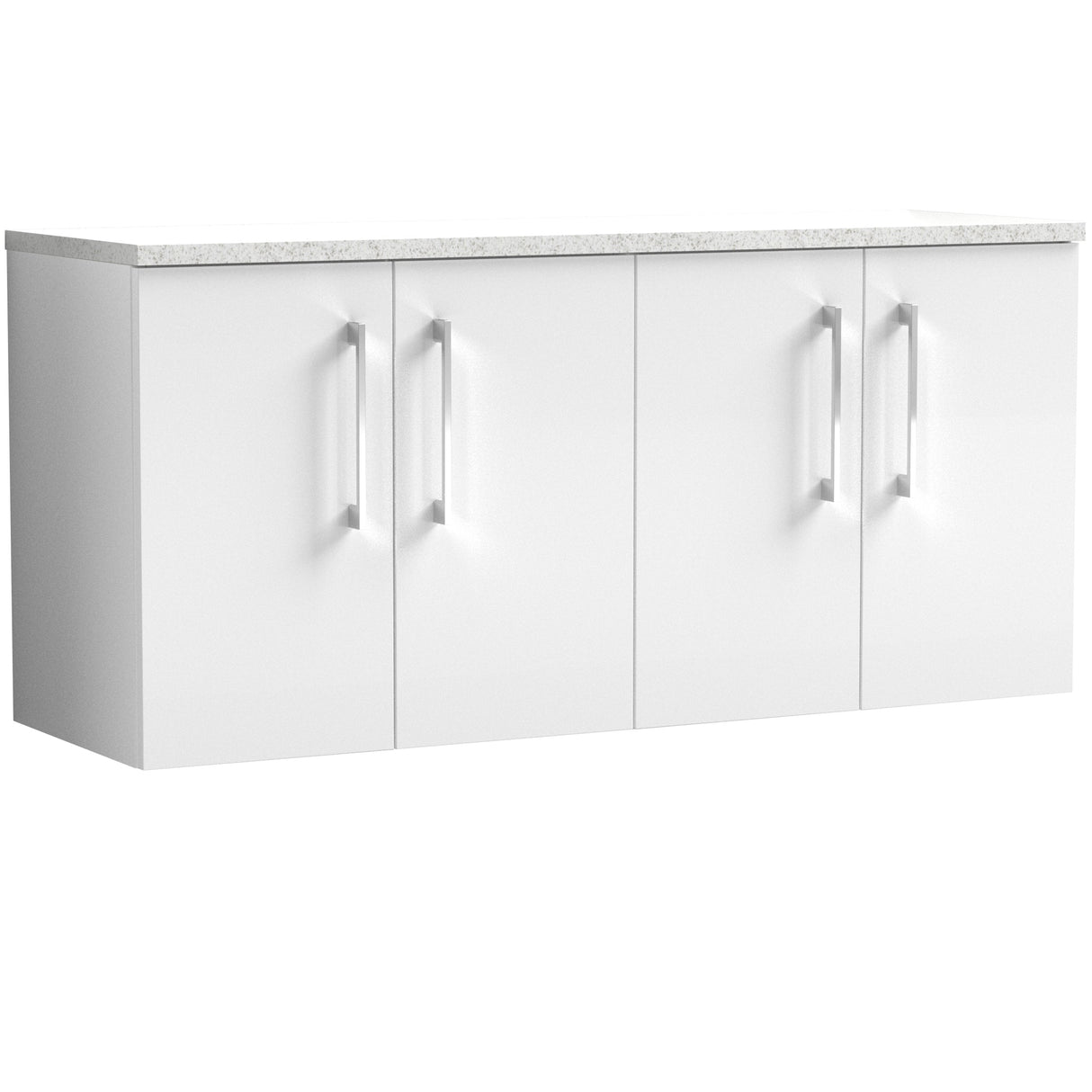 Nuie Arno 1200mm Wall Hung 4 Door Countertop Vanity Unit Gloss White ARN123LSW2