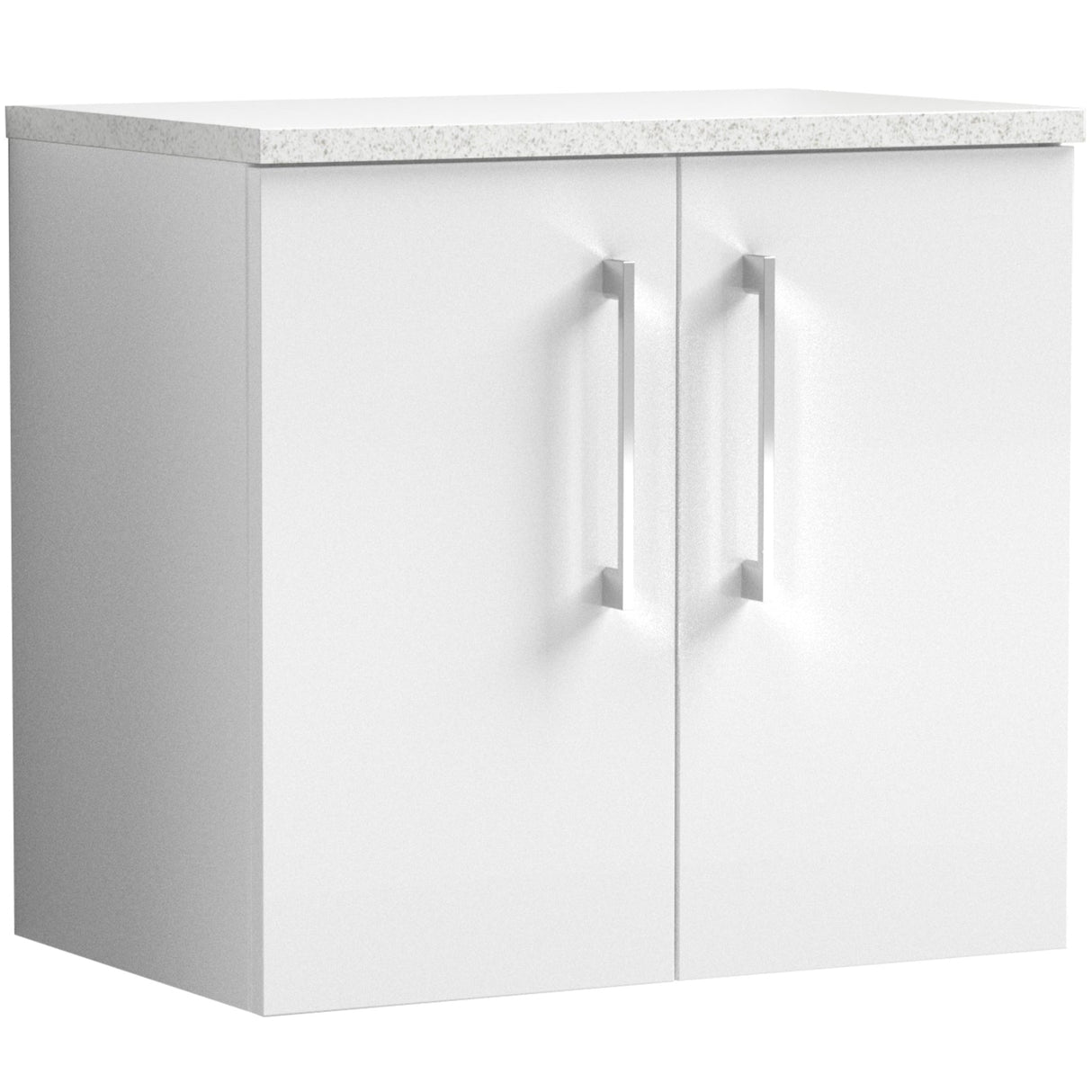 Nuie Arno 600mm Wall Hung 2 Door Countertop Vanity Unit Gloss White ARN123LSW