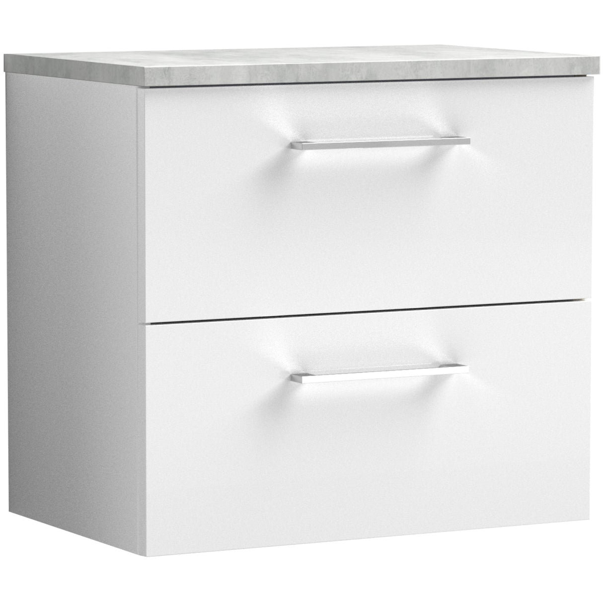 Nuie Arno 600mm Wall Hung 2 Drawer Countertop Vanity Unit Gloss White ARN124LBG