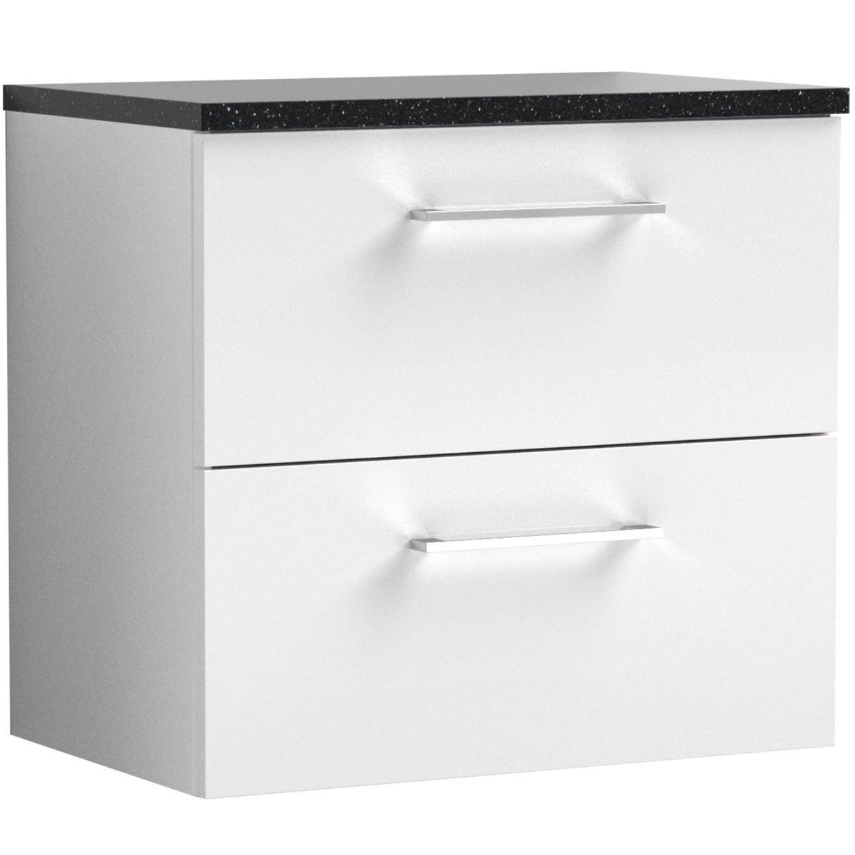Nuie Arno 600mm Wall Hung 2 Drawer Countertop Vanity Unit Gloss White ARN124LSB