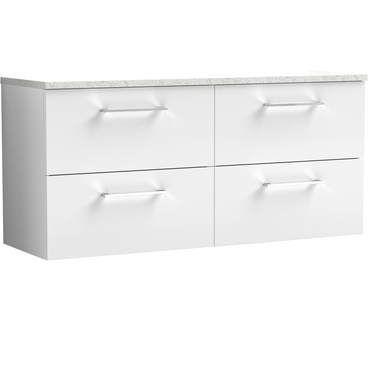 Nuie Arno 1200mm Wall Hung 4 Drawer Countertop Vanity Unit Gloss White ARN124LSW2