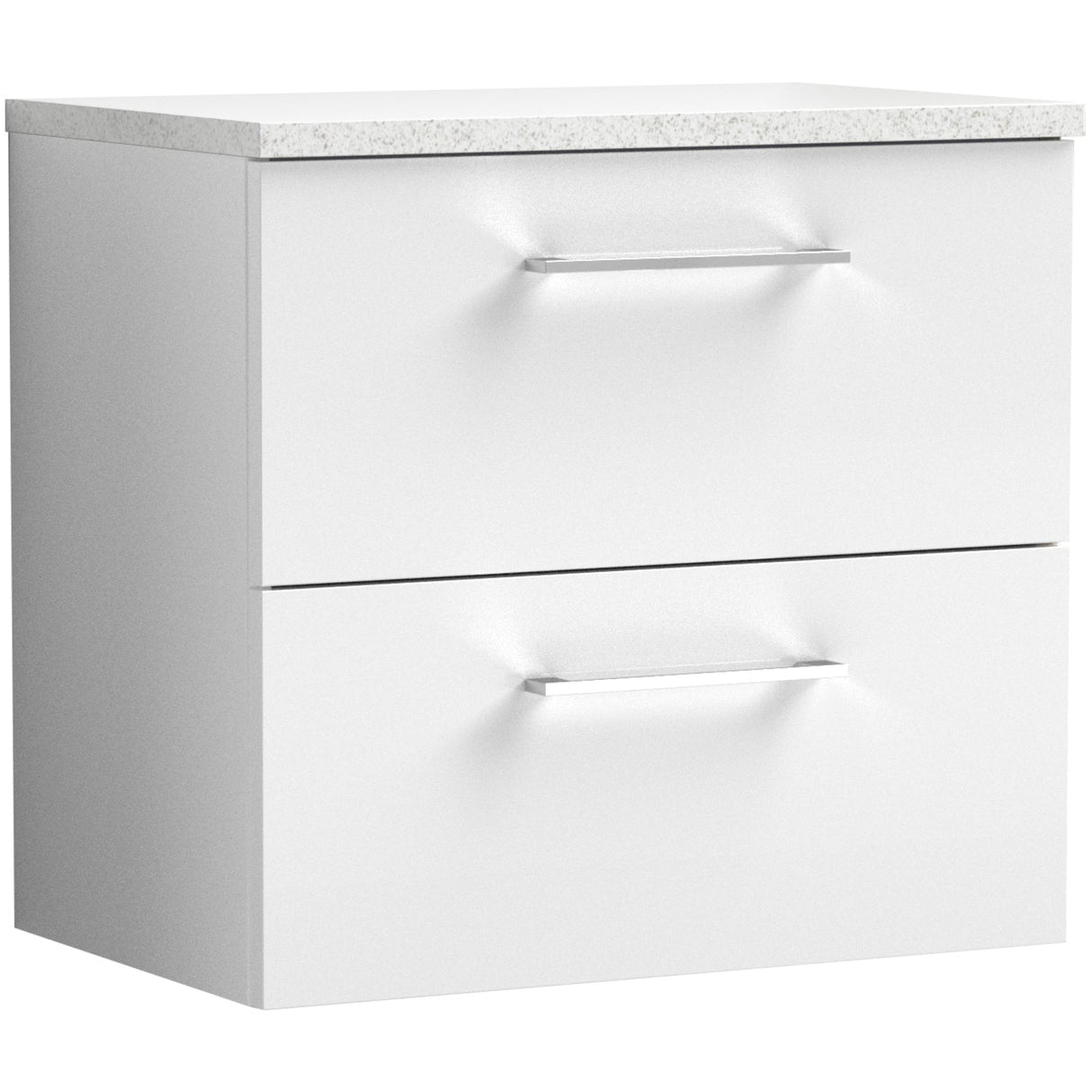 Nuie Arno 600mm Wall Hung 2 Drawer Countertop Vanity Unit Gloss White ARN124LSW
