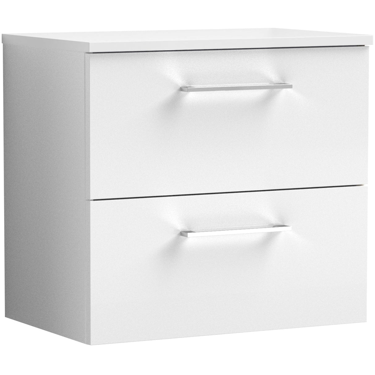 Nuie Arno 600mm Wall Hung 2 Drawer Countertop Vanity Unit Gloss White ARN124W