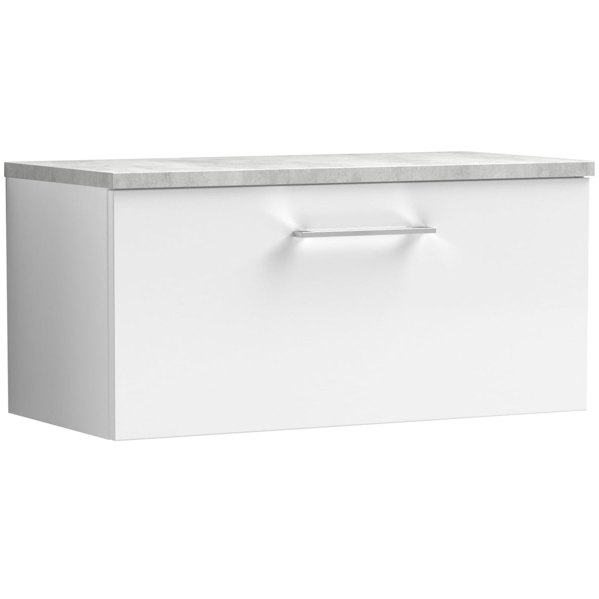 Nuie Arno 800mm Wall Hung 1 Drawer Countertop Vanity Unit Gloss White ARN125LBG