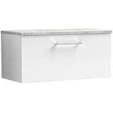 Nuie Arno 800mm Wall Hung 1 Drawer Countertop Vanity Unit Gloss White ARN125LBG