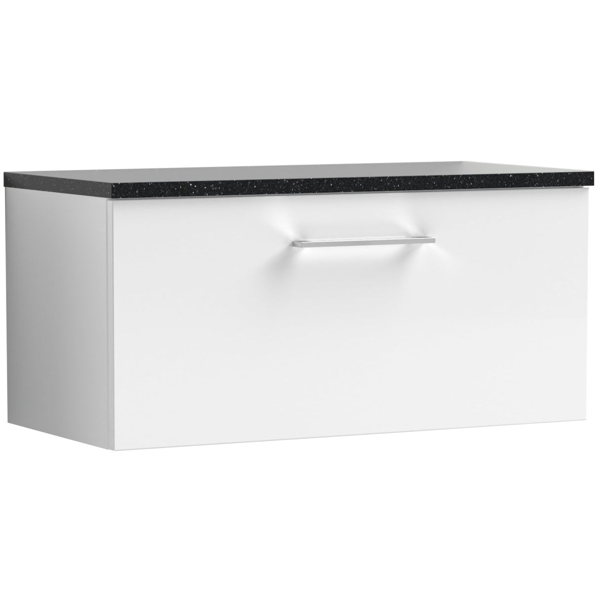 Nuie Arno 800mm Wall Hung 1 Drawer Countertop Vanity Unit Gloss White ARN125LSB
