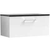 Nuie Arno 800mm Wall Hung 1 Drawer Countertop Vanity Unit Gloss White ARN125LSB