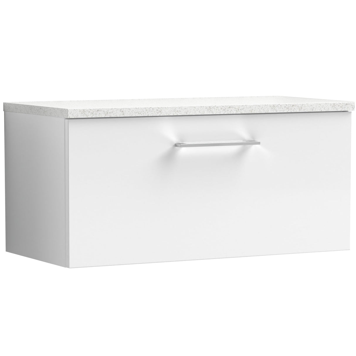 Nuie Arno 800mm Wall Hung 1 Drawer Countertop Vanity Unit Gloss White ARN125LSW